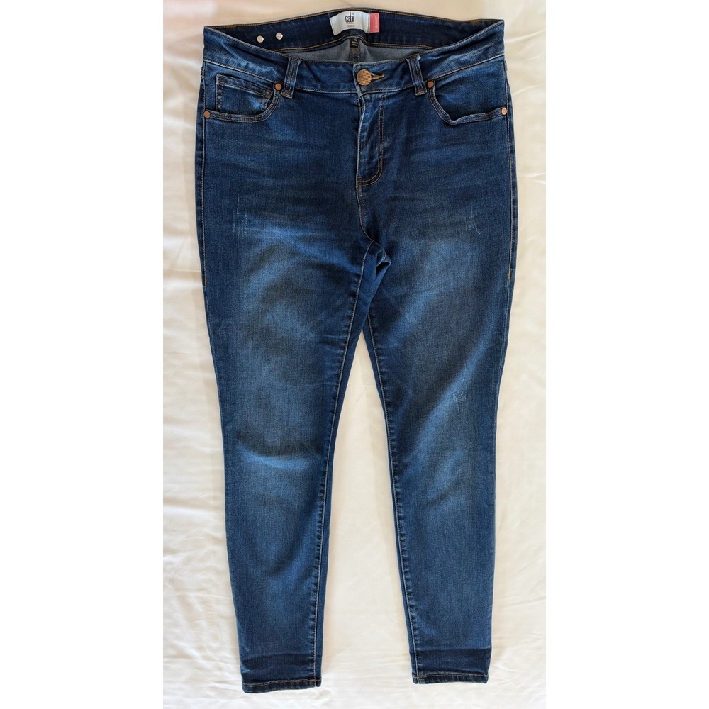 Cabi Skinny Jeans 3752 Size 10 Blue Denim Dark Wash Stretch Mid Rise